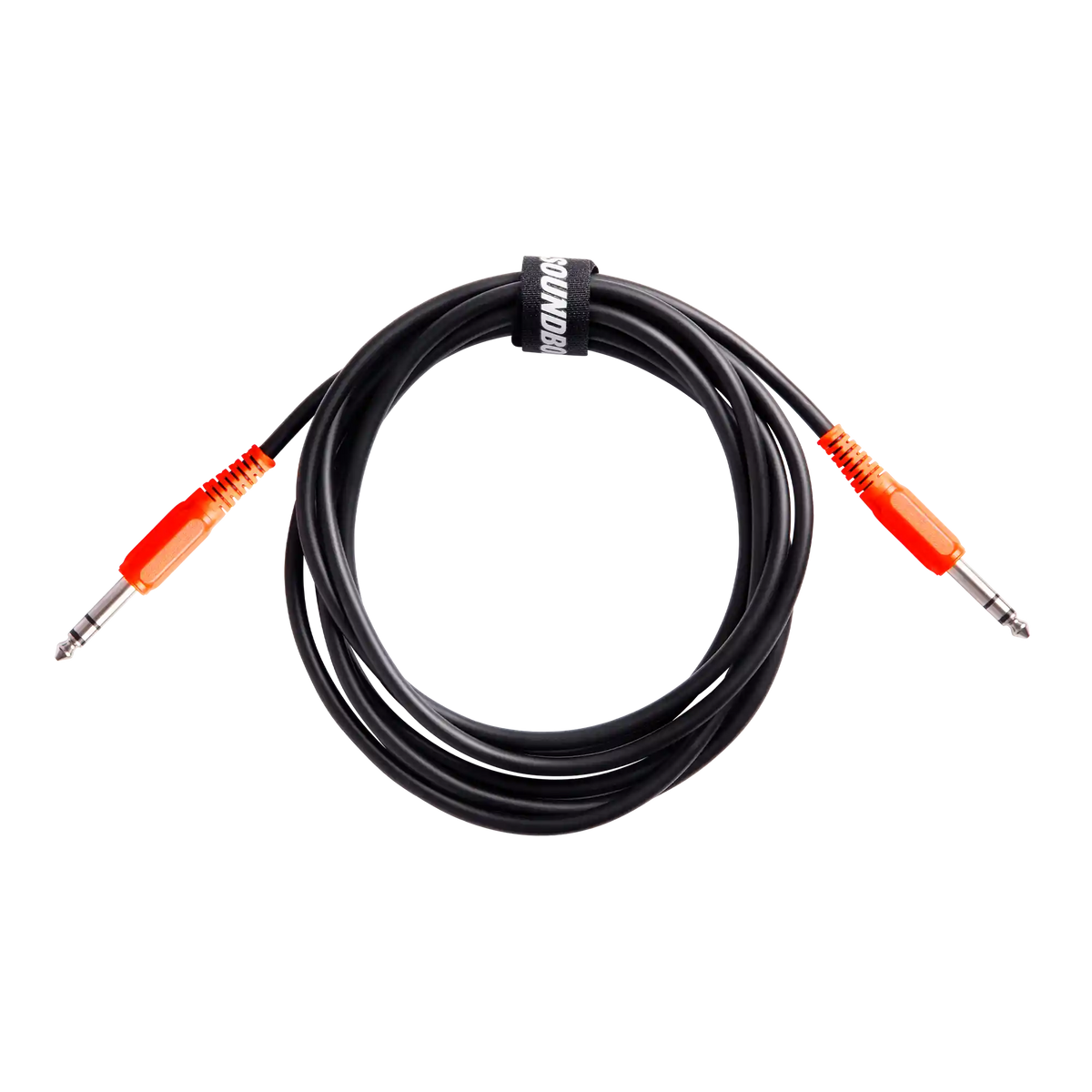 TRS Cable with SOUNDBOKS branded colors rolled up